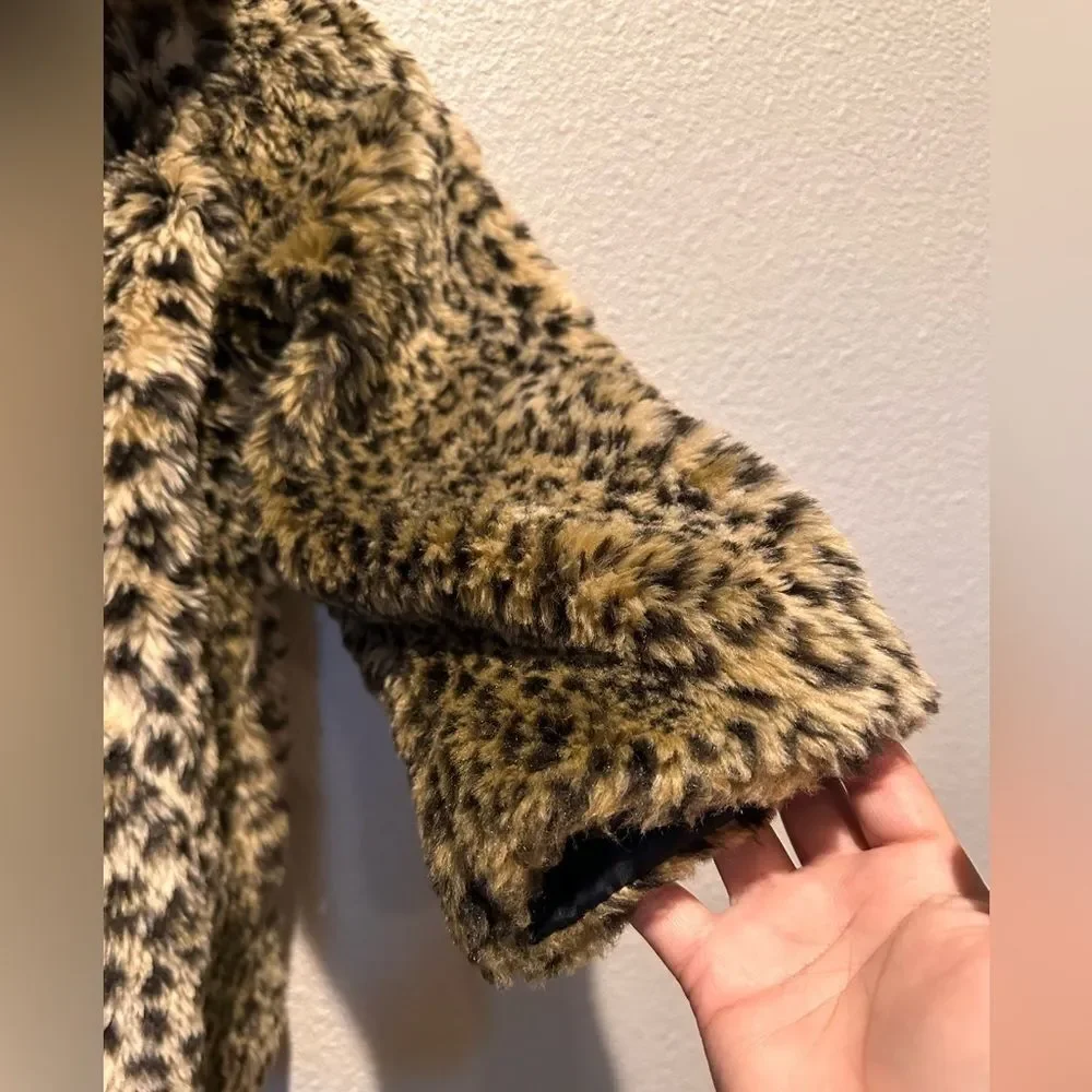 OshKosh B'Gosh Leopard Print Faux Fur Puffer Jacket Size 6